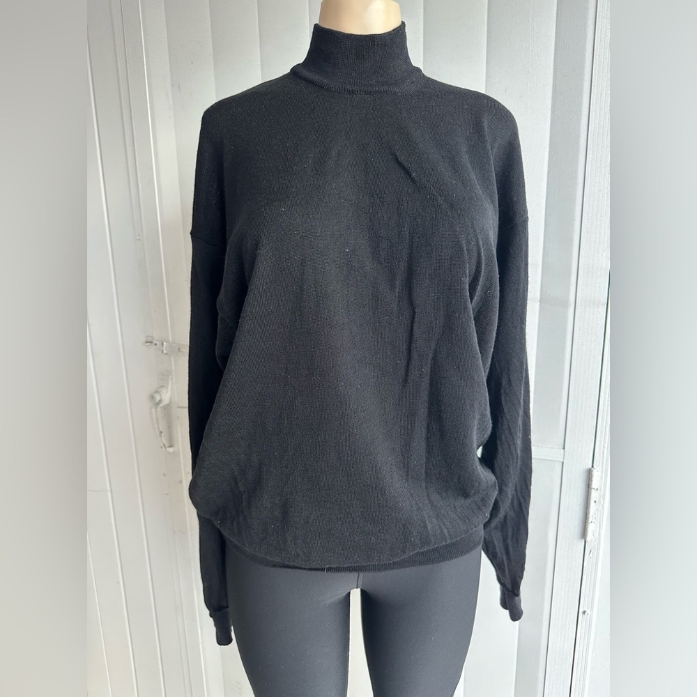 Giasone Sweater 100% Pure Merino Wool Black Size Large